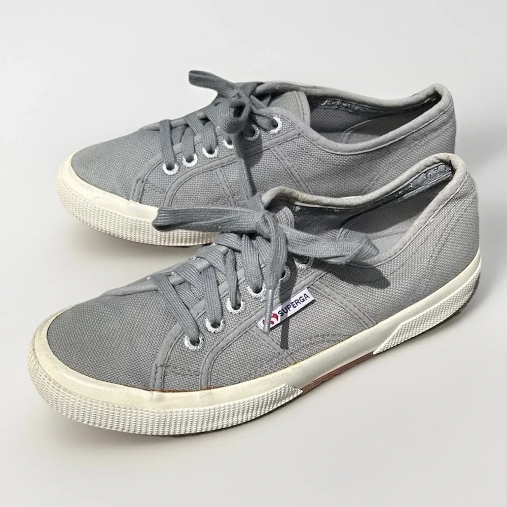SUPERGA 2750 Cotu Classic Sneakers Light Gray Size 8.5 EU‎ 39 Minimalist Casual